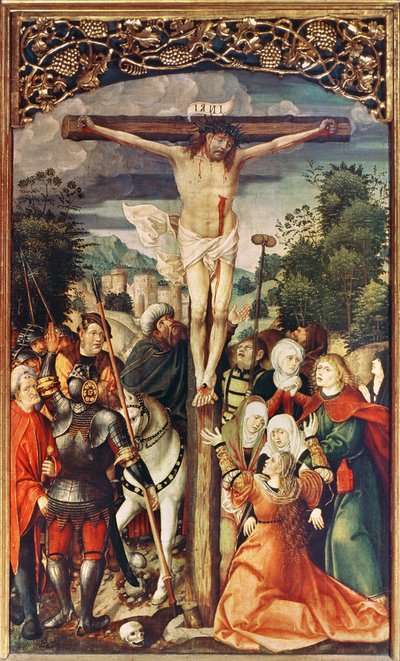 Altarpiece Showing the Life of Christ (detail of the Crucifixion) by Lucas Cranach the Elder
